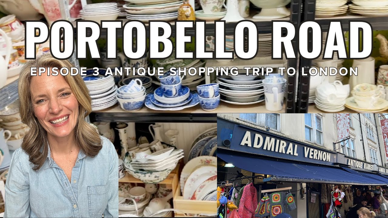 Antique Shopping on PORTOBELLO ROAD Market London! Episode 3 Thrift with Me in England!