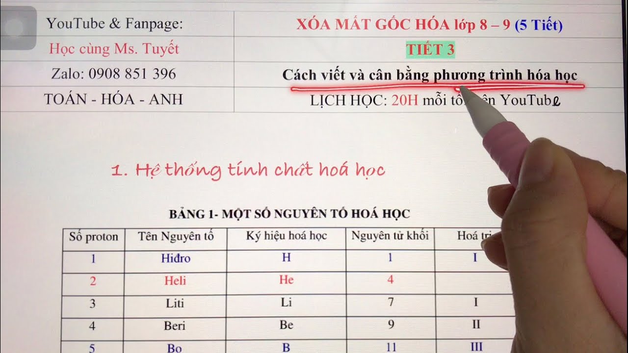 Tiết 3_Xoá mất gốc hoá || Cách viết và cân bằng phản ứng hoá học
