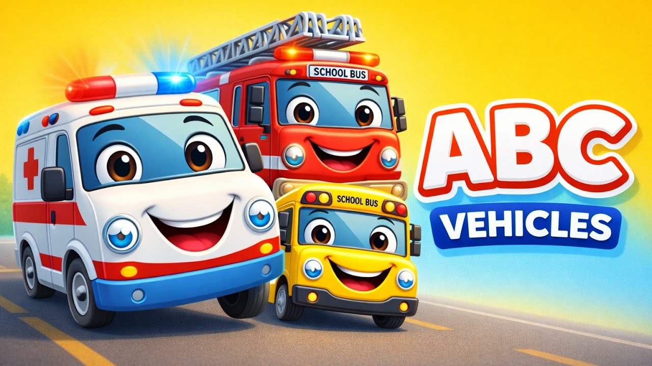 ABC Song with Vehicles 🚗 | A for Ambulance Wee-Woo