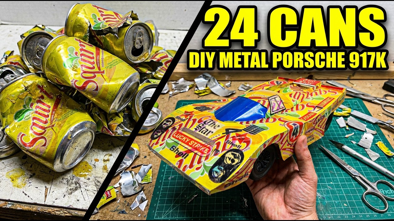 Crafting a Mini soda can car: Racing Car made from recycled soda cans!