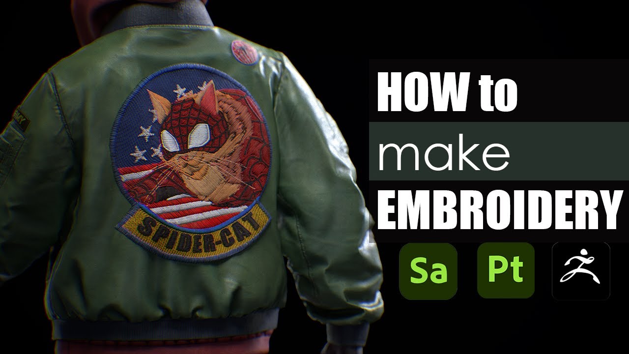 Как сделать вышивку в 3д. How to make embroidery in 3D.