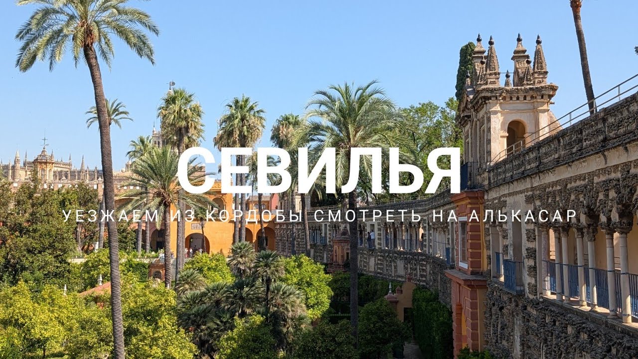 Севилья - уезжаем из Кордобы. Прогулка по Алькасара и центру города. Жара +46