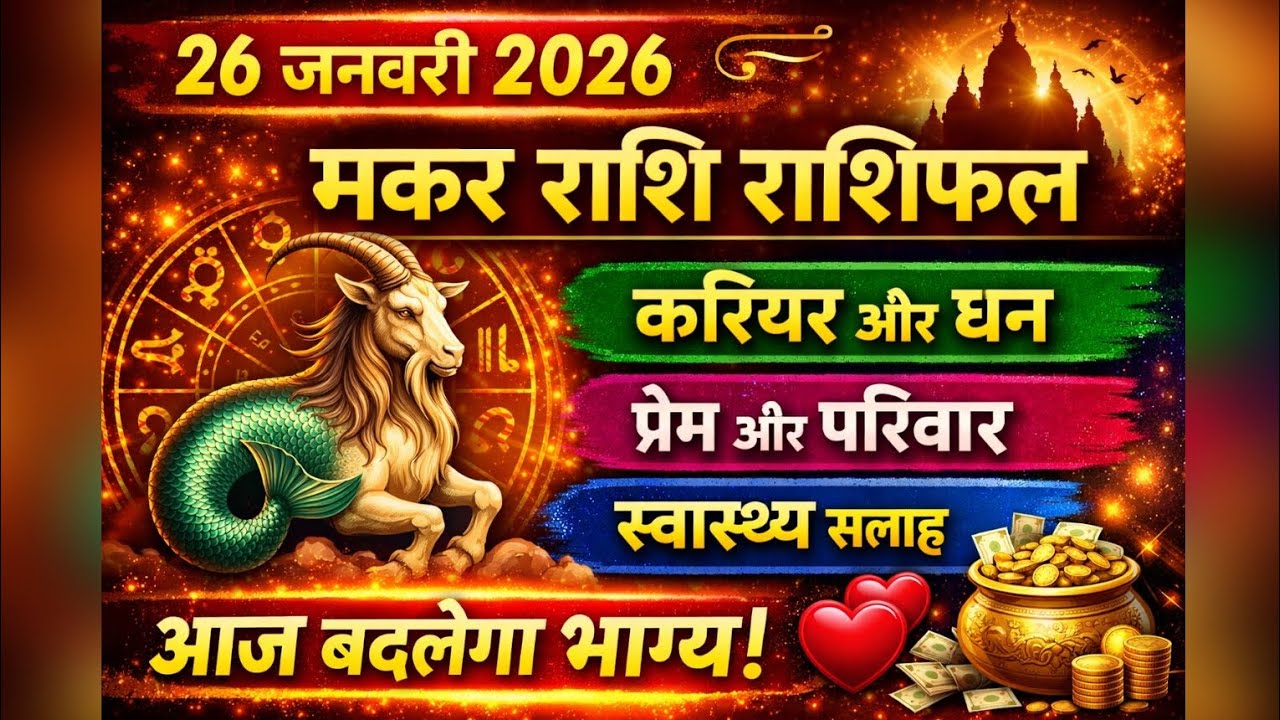 मकर राशि: 26 जनवरी 2026 का दिन चमकेगा या बढ़ेगी मुश्किल? मकर राशि आज का राशिफल | Capricorn Horoscope