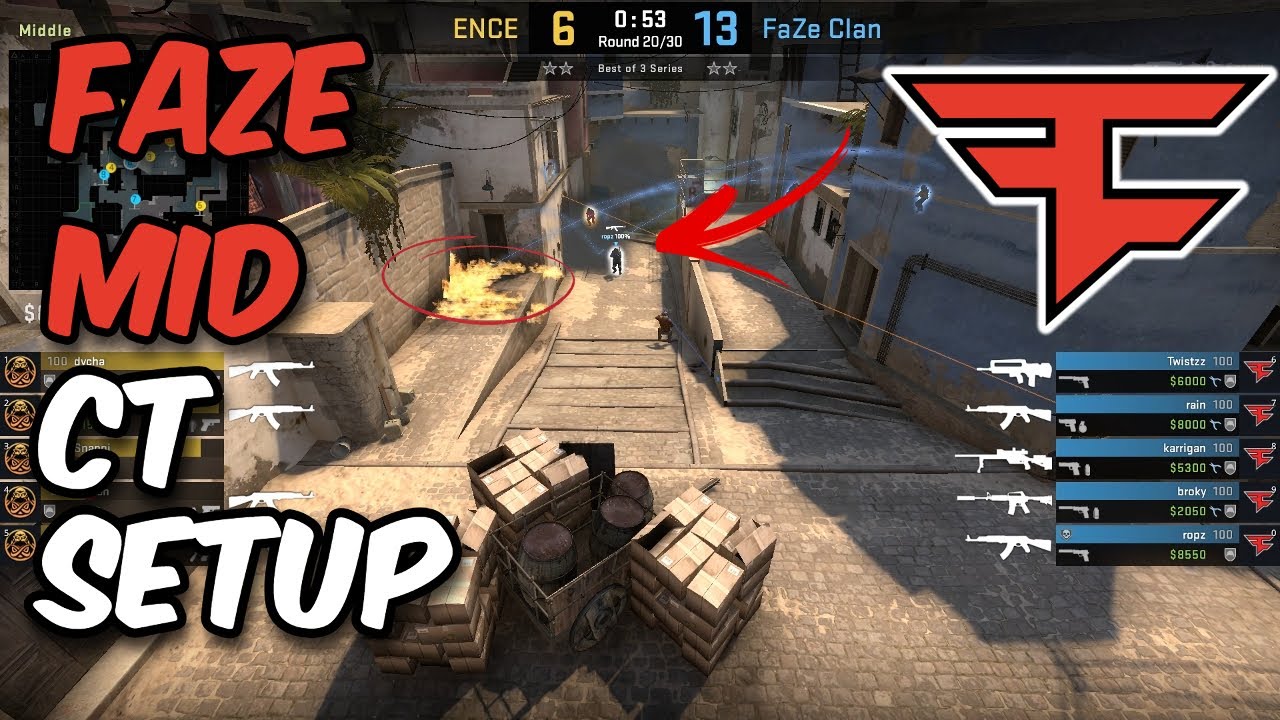 Faze Mirage Mid Retake CT Setup