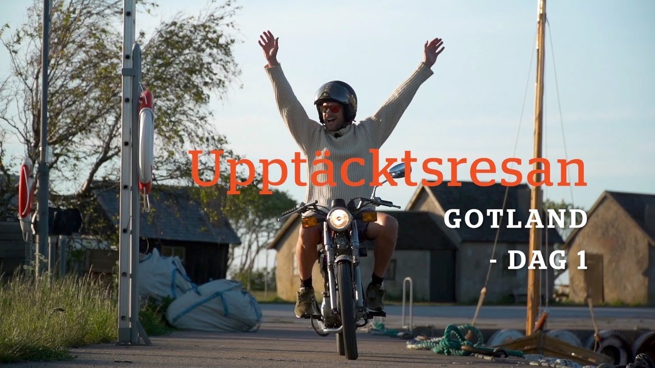 Gotland Runt Med Liten Motorbåt På Trailer