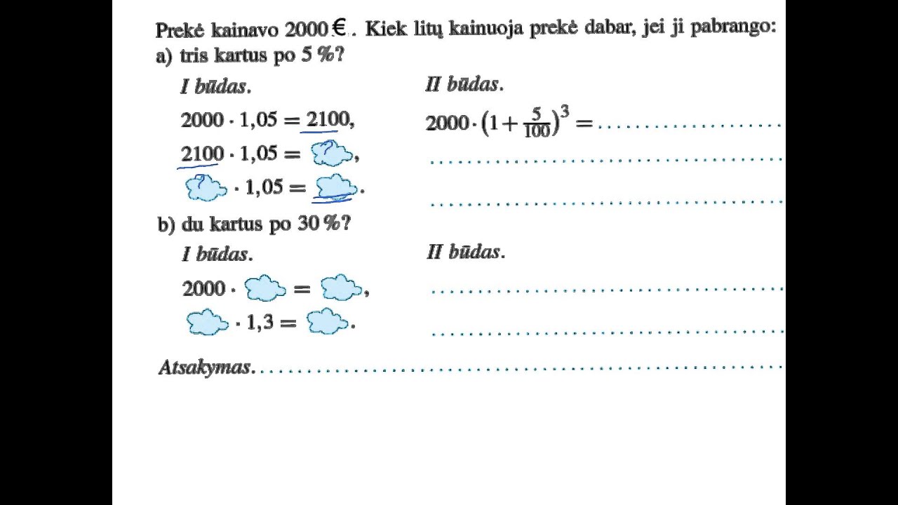 Procentai. Sudėtiniai procentai.