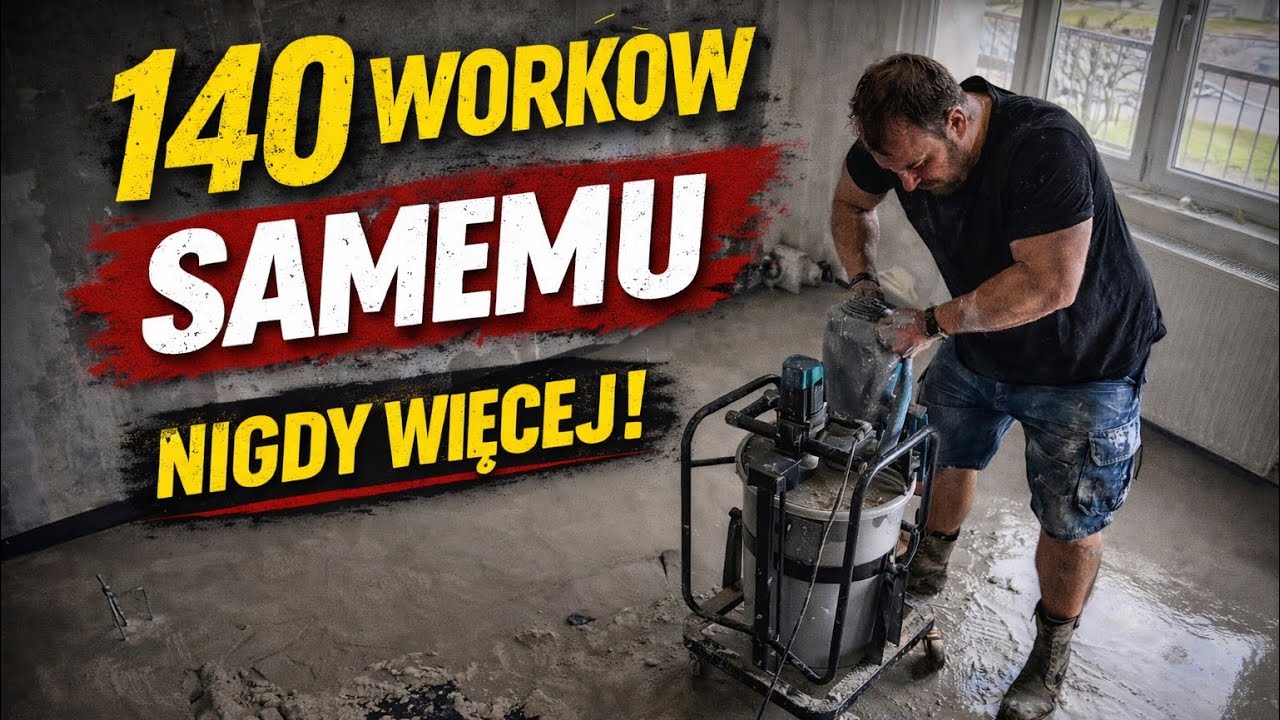 WYLAŁEM SAMEMU 140 worków wylewki! Remont Mieszkania odcinek 19 #remont4you 