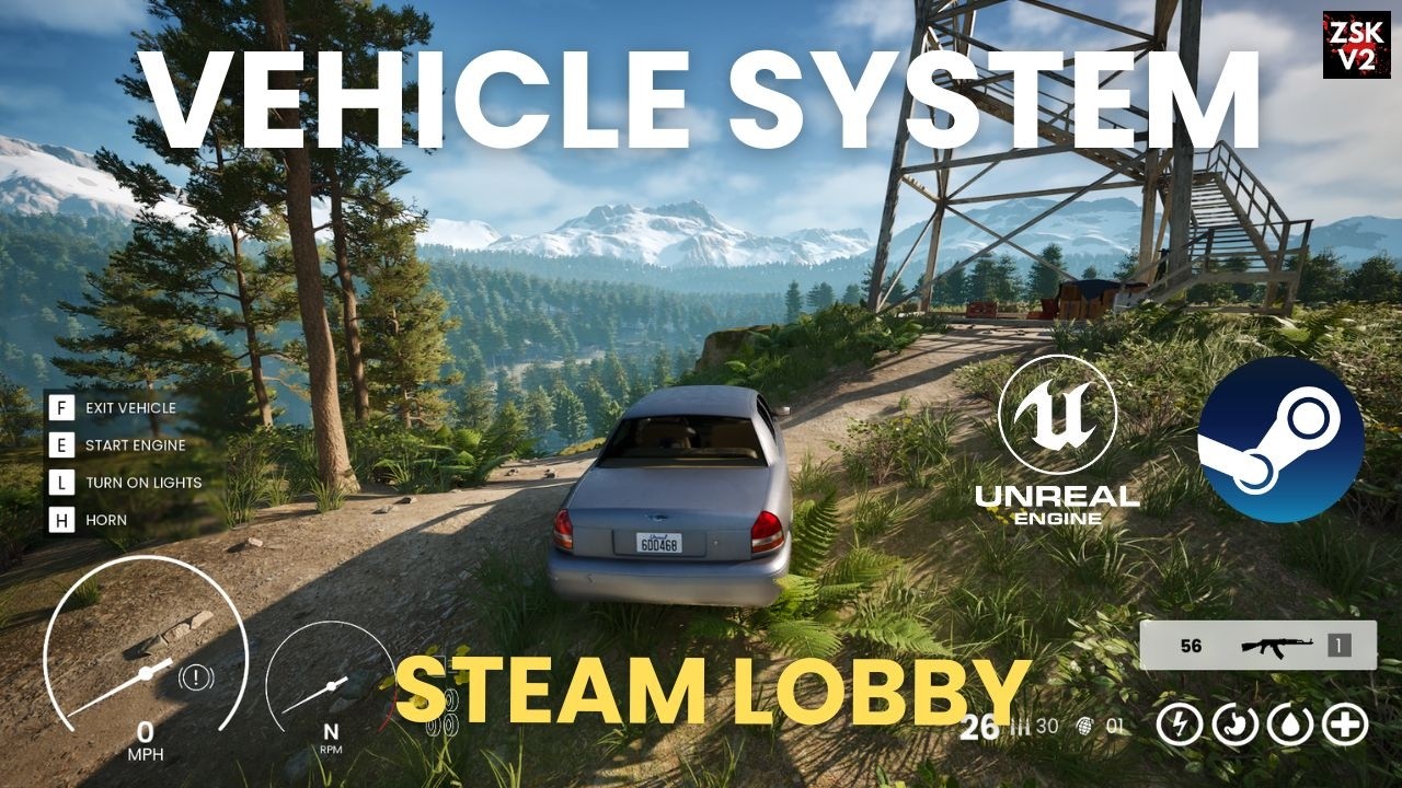 VEHICLE SYSTEM & STEAM LOBBY! ZSK v2.8.0 | UNREAL ENGINE 5 Starter Kit