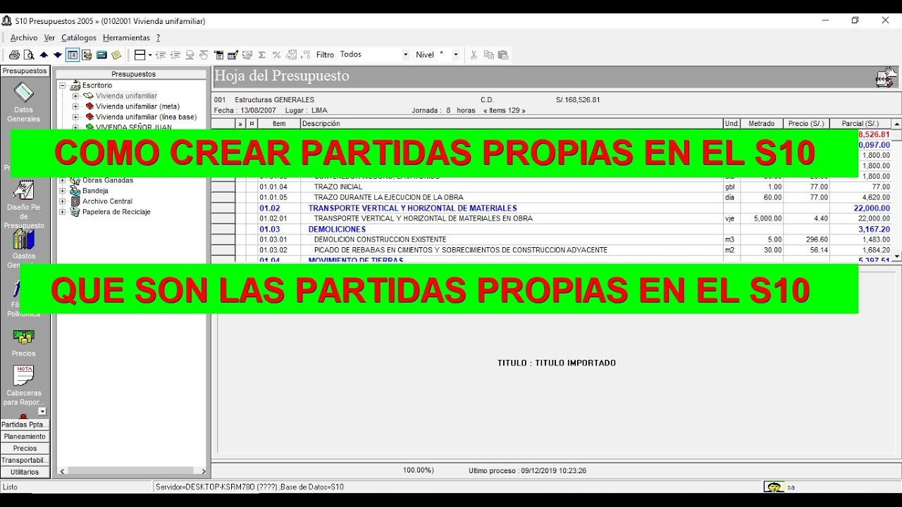 COMO CREAR PARTIDAS PROPIAS EN EL S10, QUE SON LAS PARTIDAS PROPIAS EN EL S10