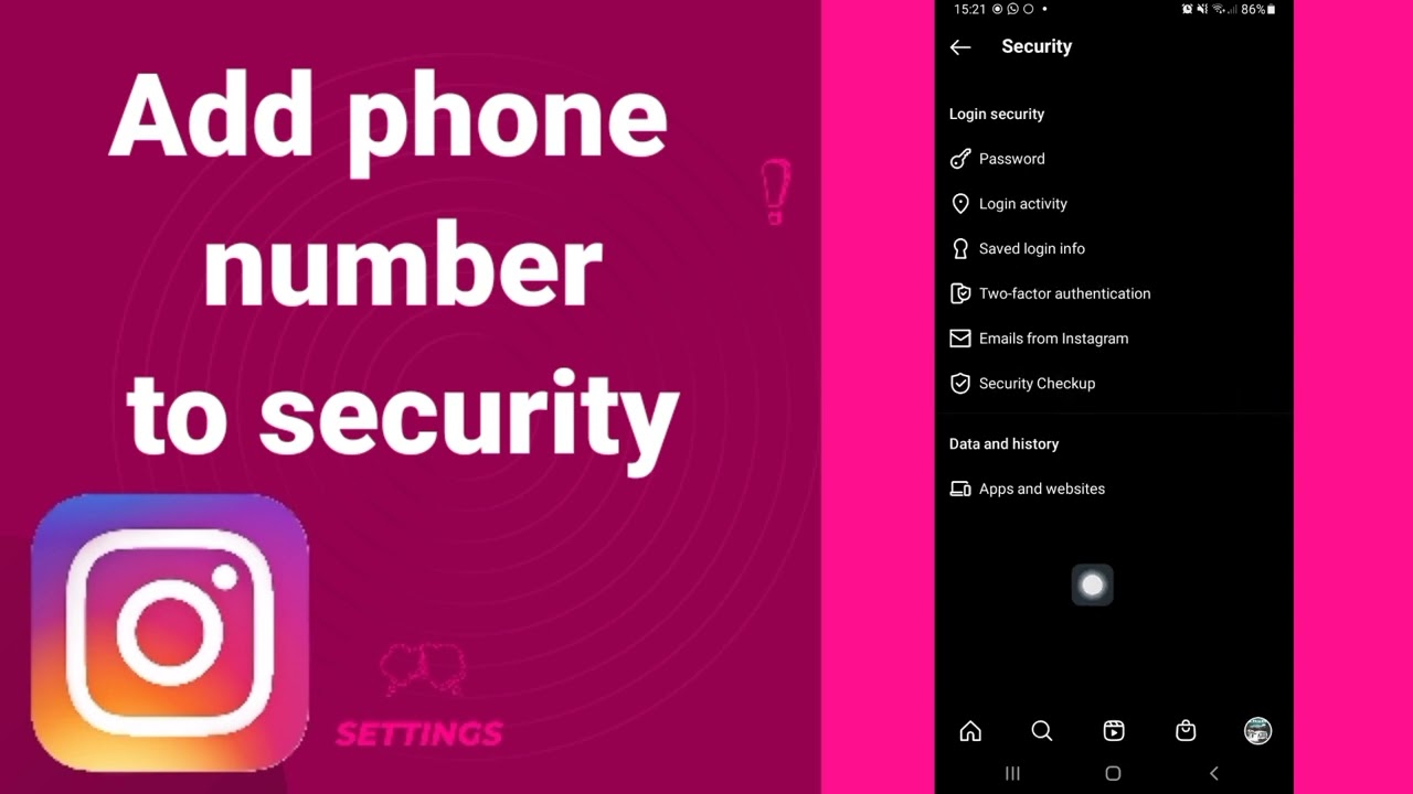 How to add phone number to security On Instagram