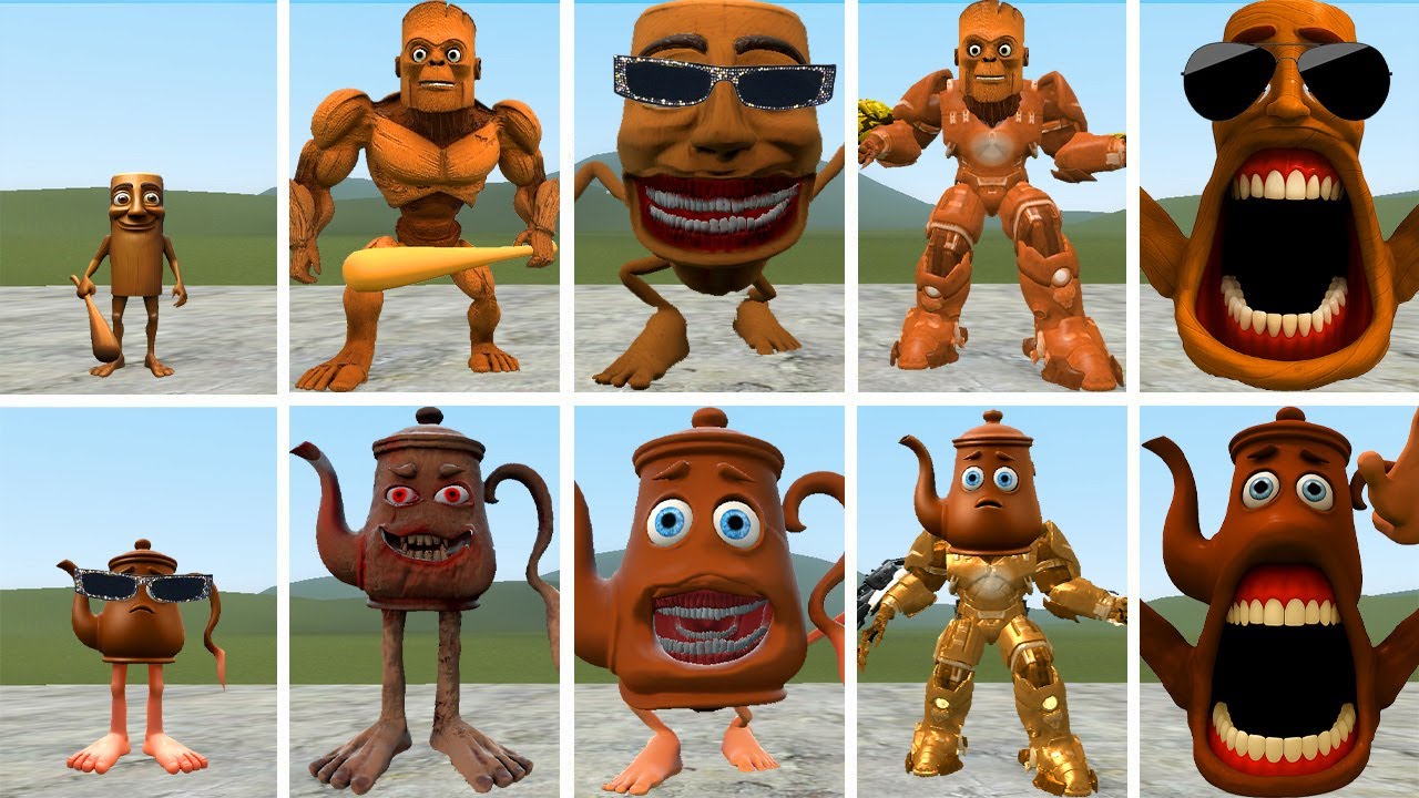???: ALL NEW EVOLUTIONARY FORMS OF THE MONSTER TUNGTUNG SAHUR VS THE MONSTER TATATA SAHUR IN GMOD!