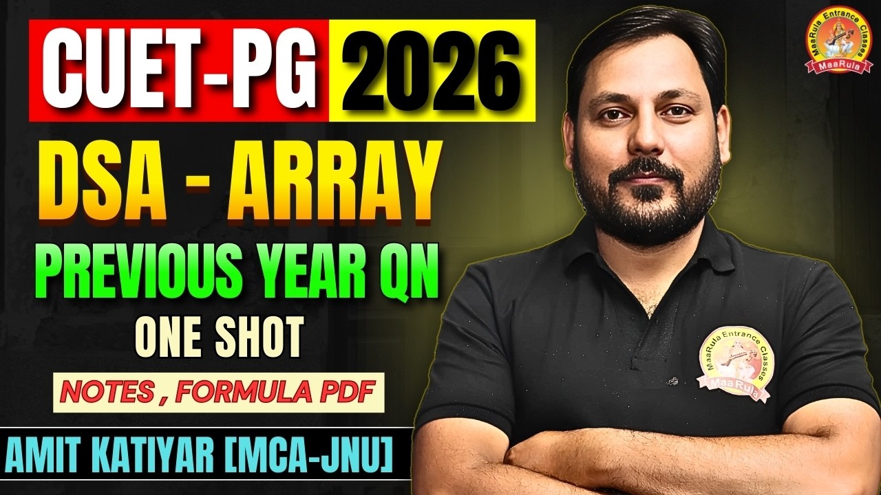 Data Strucuture ( DSA ) Array Concept One Shot Cuet Pg | Cuet PG Computer One Shot#cuetpg #cuet #mca