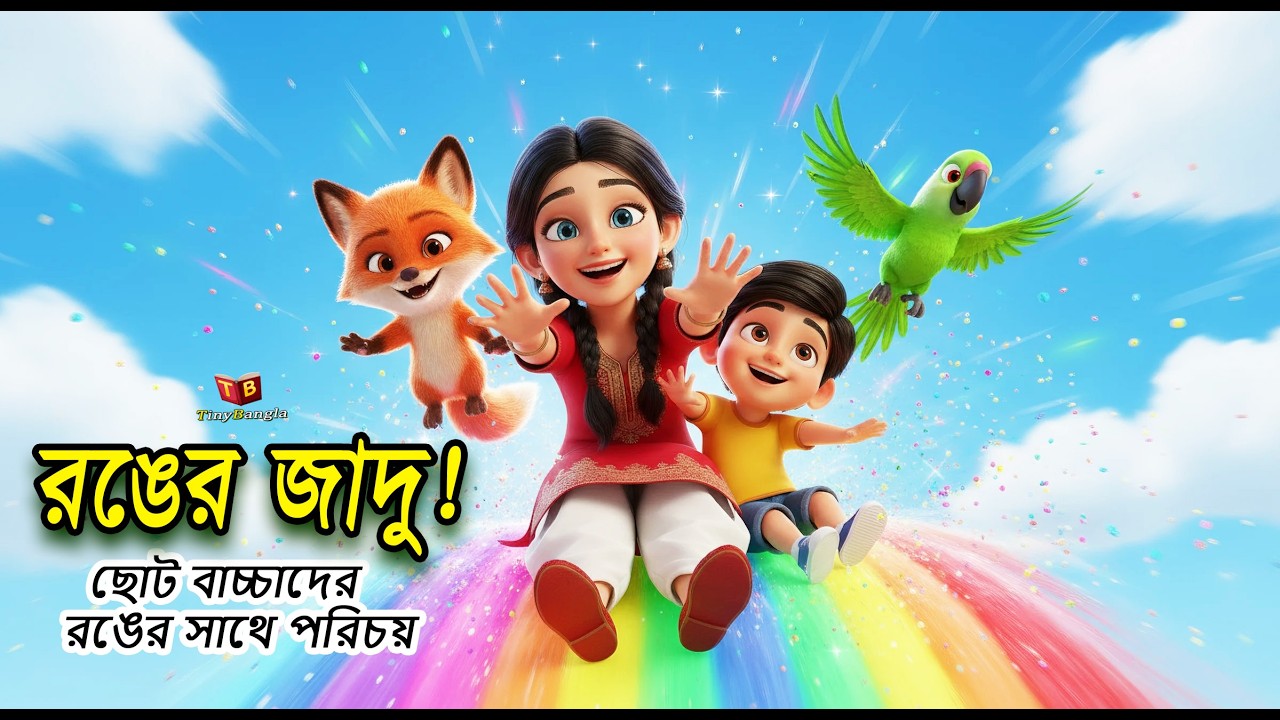 রঙের জাদু! সাতটি রঙের গান 🌈 Learn Colors in Bangla | 3D Bangla Cartoon | লাল টুকটুকে আপেল