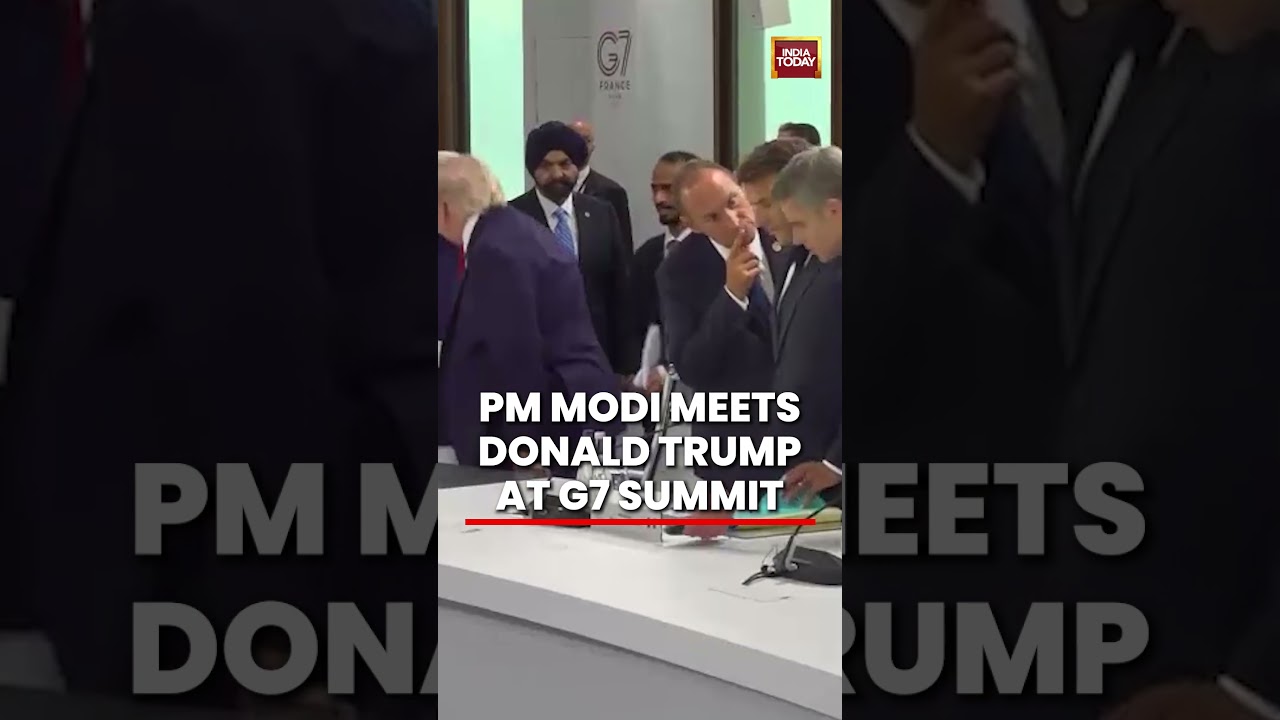 Historic Moment! PM Modi & Trump Meet at G7 Summit | First Handshake in 16 Months #pmmodi #trump