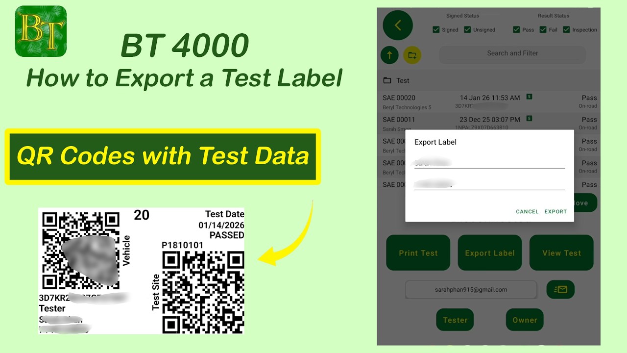 BT-4000 Tablet | Export QR Code Labels for Faster Testing and Retesting | Beryl Technologies