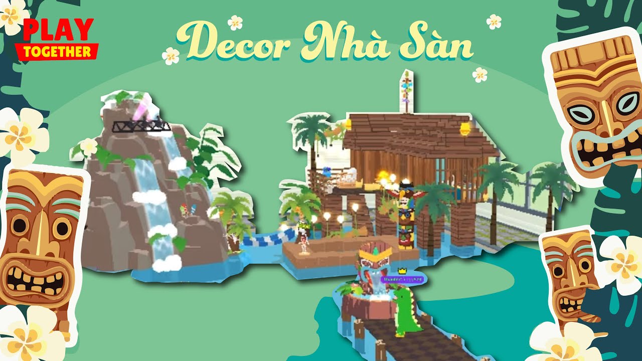 Play together : DECOR NHÀ SÀN GỖ TRÊN HỒ BƠI PHONG CÁCH ĐẢO TIKI | NHÀ 54K