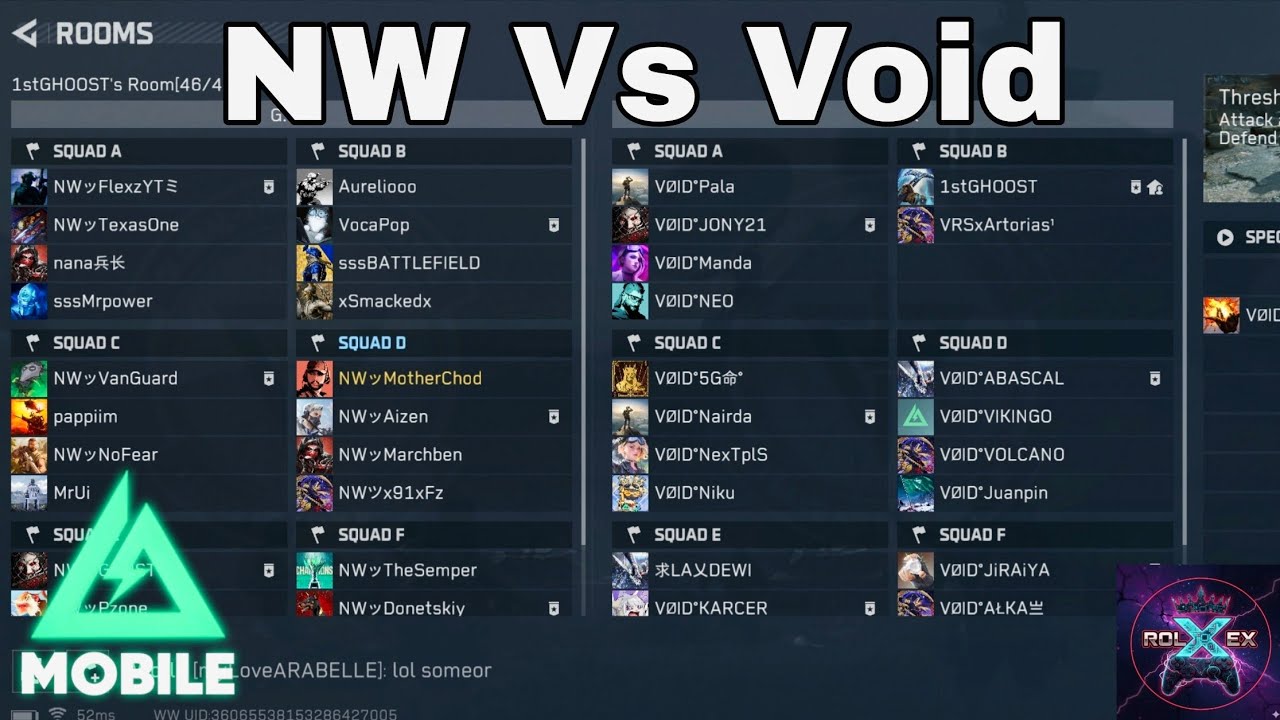 Competitive : NW Vs Void Delta Force Mobile 