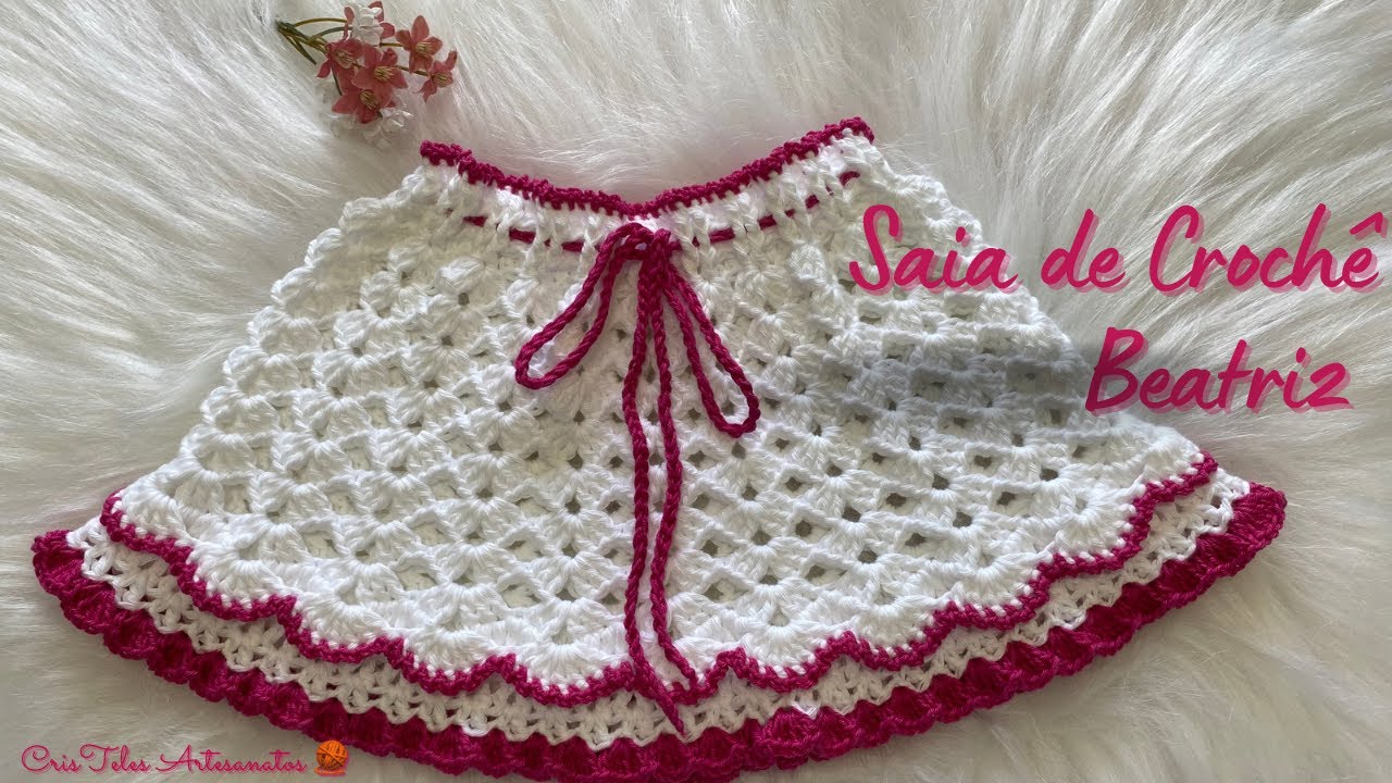 SAIA DE CROCHE BEATRIZ Saia de Crochê Infantil por @CrisTelesCroche