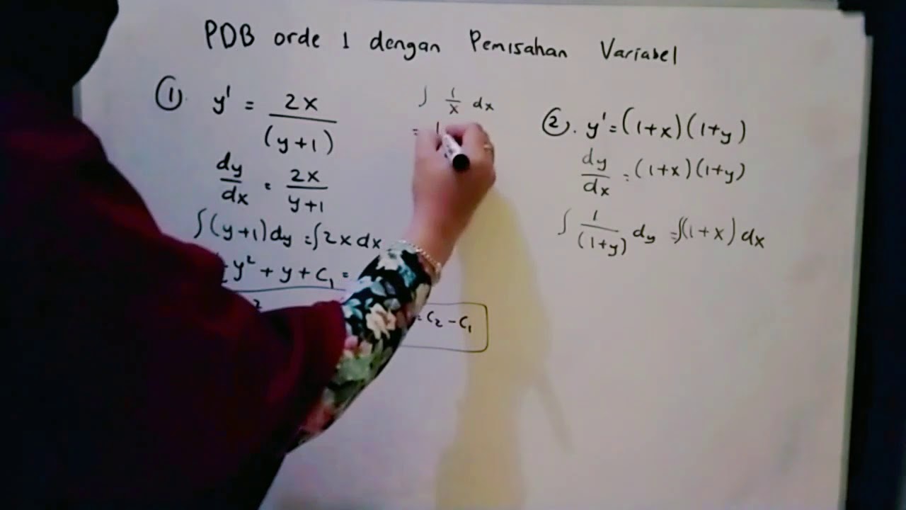 Menyelesaikan PDB orde 1 dengan pemisahan variabel