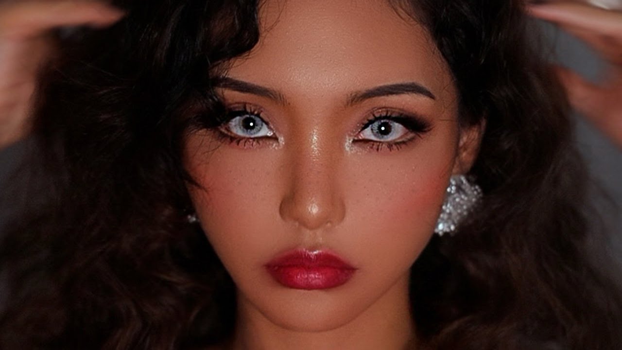 (ENG) 빈티지 #블랙체리🍒 메이크업 Cherry MakeUp (24-25호 모여라!) 꿀파데브러쉬, 눈 뒷트임, 입술 볼륨 뽝! / jella 젤라