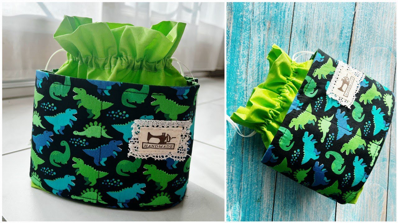 Как сделать КОСМЕТИЧКУ на шнурке с внешними карманами/ how to make drawstring bag with outer pockets