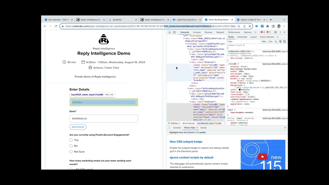 Calendly and Pardot Forms: