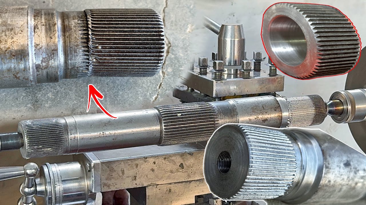 Fracture near teeth of hydraulic lift shaft head - restored by mechanic threads and brilliant method