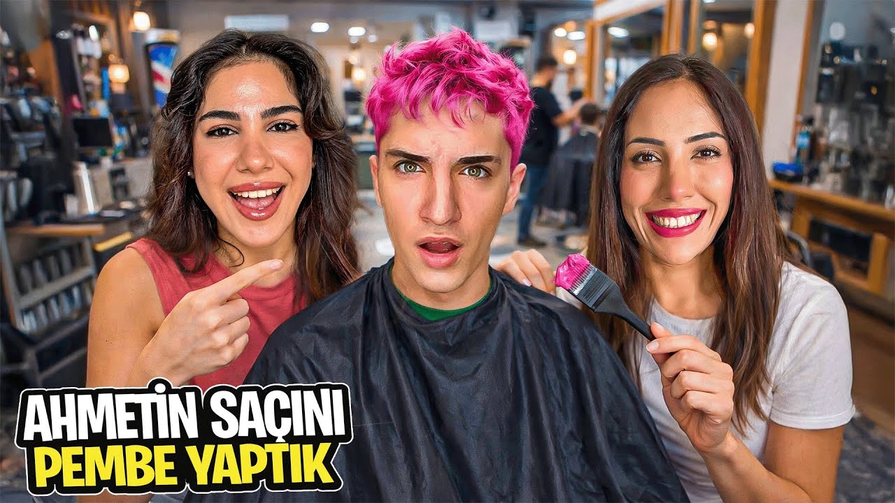 AHMET&rsquo;İN SA&Ccedil;INI PEMBEYE BOYADIK !! DEV KIŞKIRTMA Ahmet Eroğlu | Yağmur Eroğlu | Tuğba Eroğlu