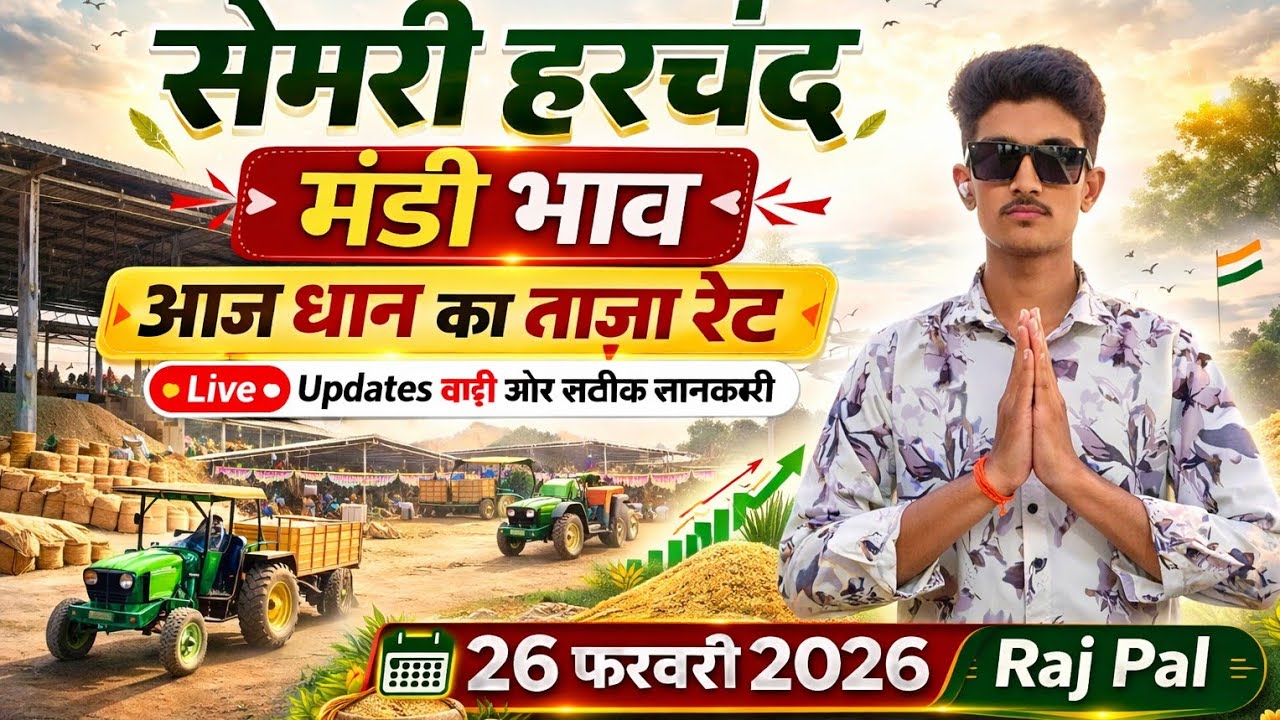 सेमरी हरचंद कृषि उपज मंडी में आज का धान भाव | 26 फरवरी 2026#MPMandiBhav#KisanNews#MandiNews#RajPal