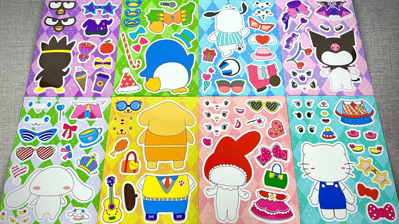 Decorate with Sanrio Sticker Book 💖 Hello Kitty, Cinnamoroll & Pompompurin ASMR Compilation