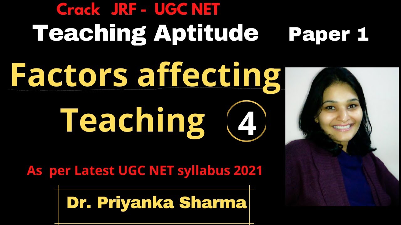 Factors affecting Teaching - UGC NET JRF.Teaching Aptitude I Dr Priyanka Sharma #UGCNET #EduCove
