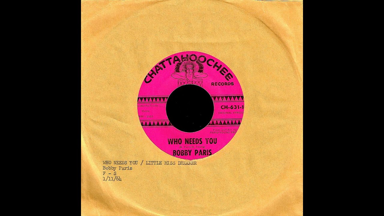 Bobby Paris (Robin Ward) - WHO NEEDS YOU (Gold Star Studio)  (1963)