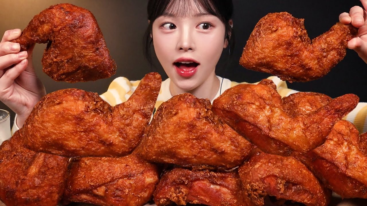SUB)겉바속촉 후라이드 통다리 치킨 먹방!🍗 옛날통닭 생맥주까지 치맥 꿀조합 리얼사운드 Fried Chicken Legs Mukbang Asmr