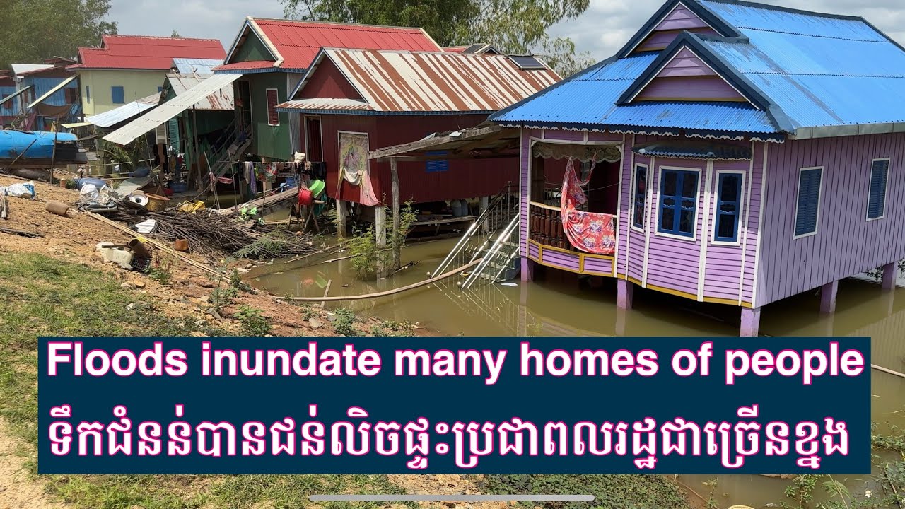 #flood  inundate many homes of people ទឹកជំនន់បានជន់លិចផ្ទះប្រជាពលរដ្ឋជាច្រើនខ្នង