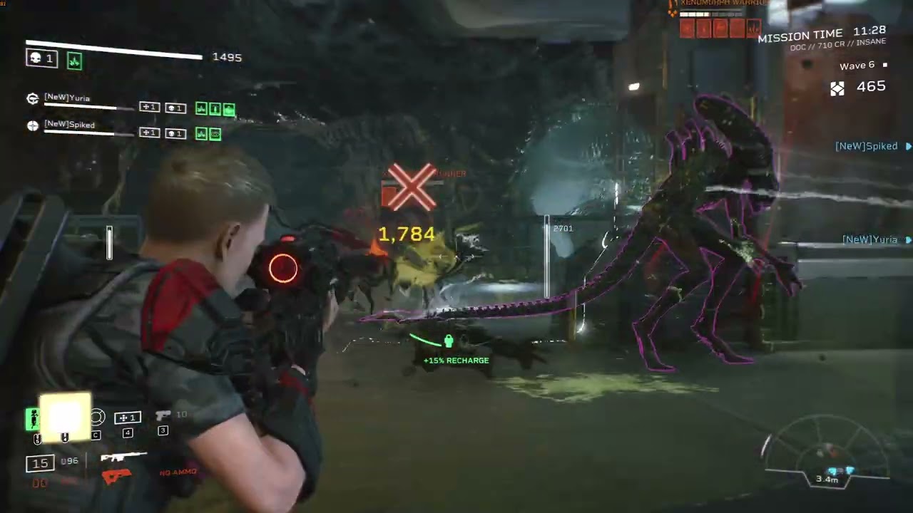 Aliens Fire Team Elite | Horde Mode | Insane Difficulty | DOC - Gameplay