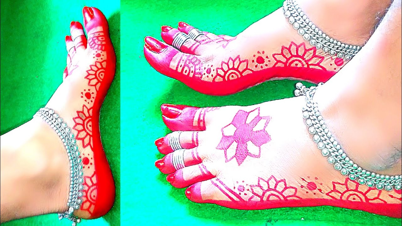 आलता डिजाइन | new alta design | alta mahawar design on foot | simple alta design | beauty mahawar