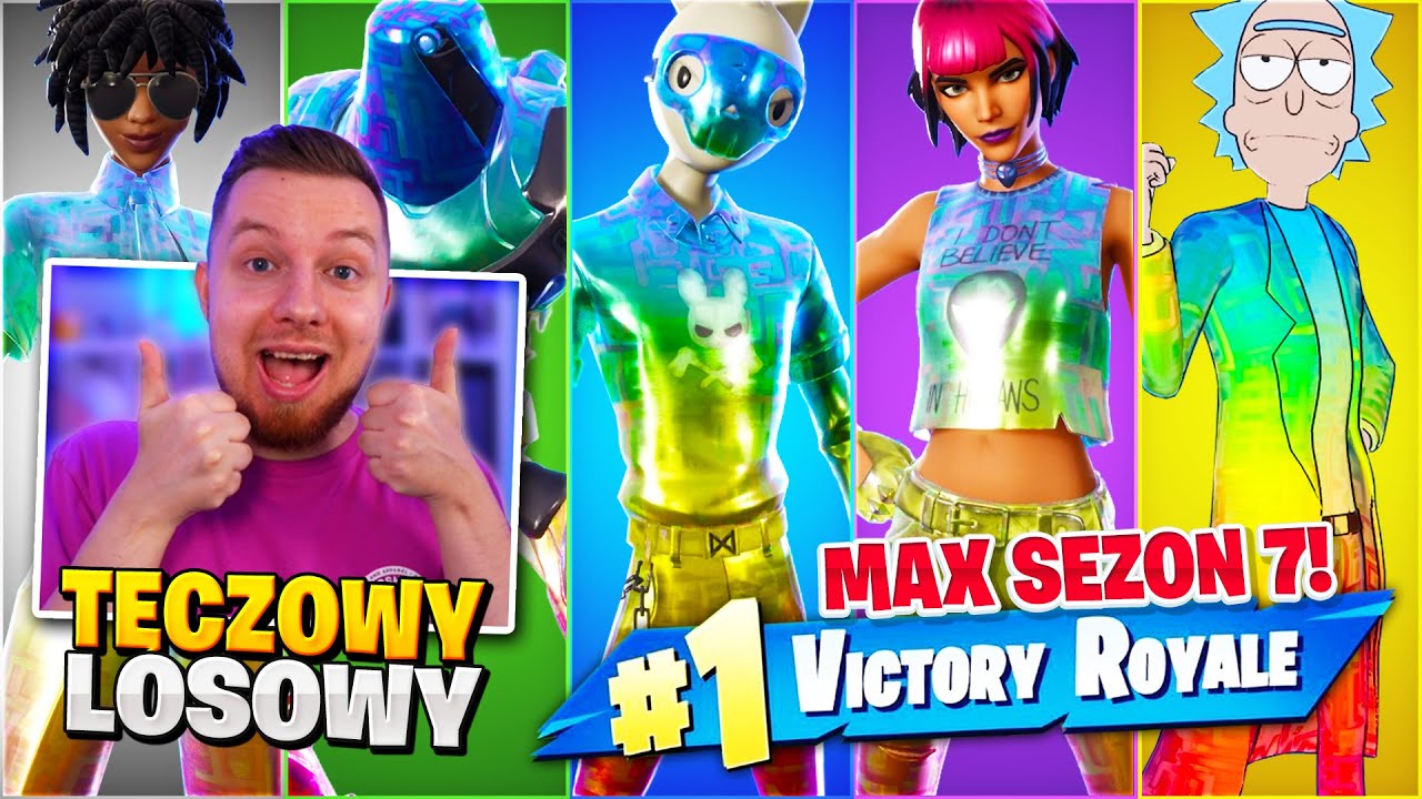 Losowy TĘCZOWY skin SEZONU 7 w Fortnite ... 🌈 (max LEVEL!)