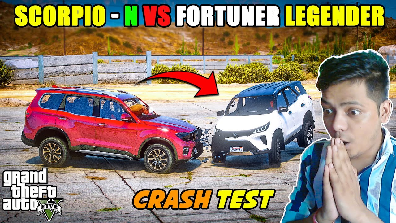 GTA 5 | NEW SCORPIO N VS TOYOTA FORTUNER LEGENDER TUG OF WAR | CRASH TEST | DRAG RACE
