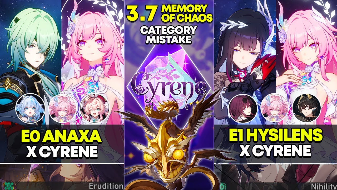 E0 Anaxa x Cyrene и E1 Hysilens x Cyrene | Memory of Chaos 12 | Honkai Star Rail 3.7