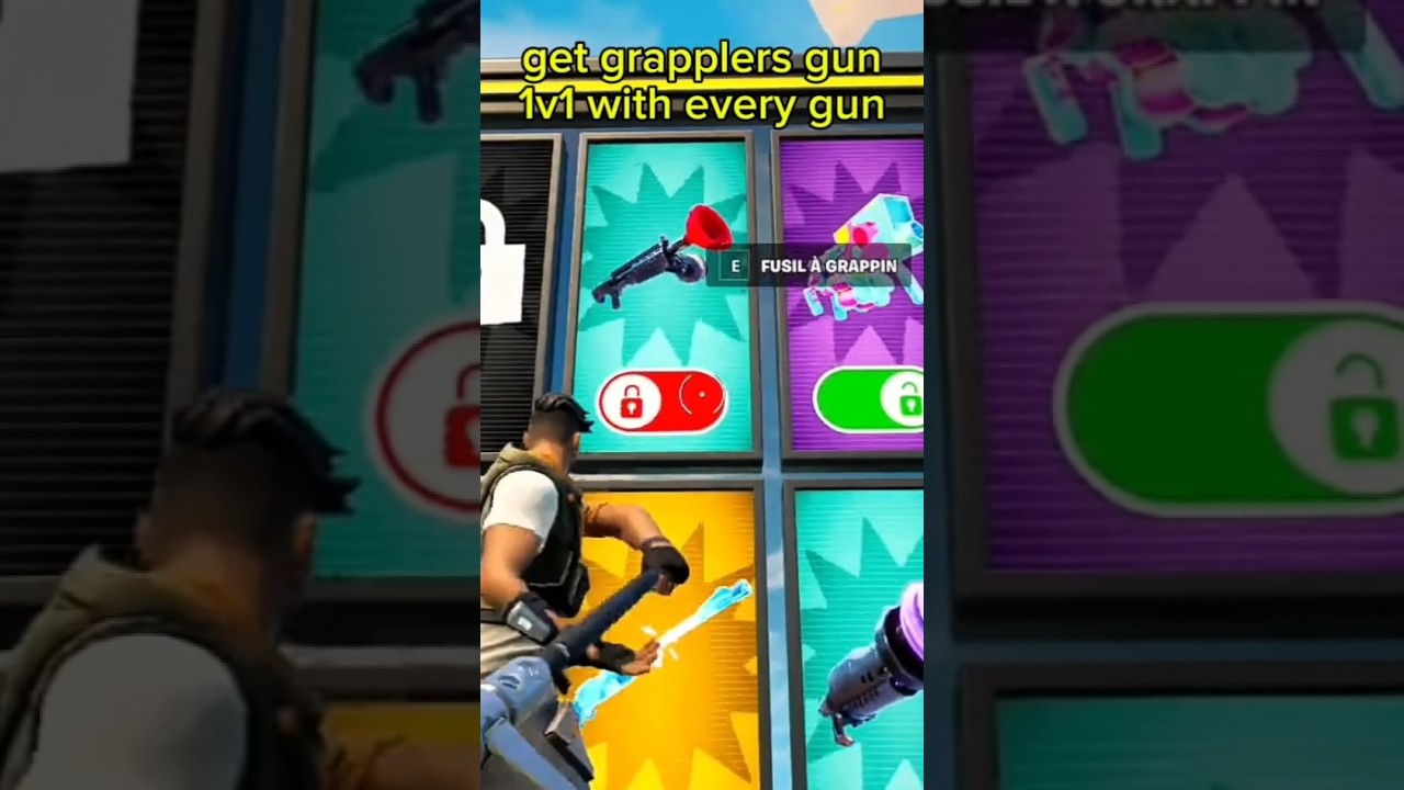 SECRET 1v1 With EVERY GUN on HIVE Map in Fortnite Creative How to get grappler shotgun 1v1 grapples