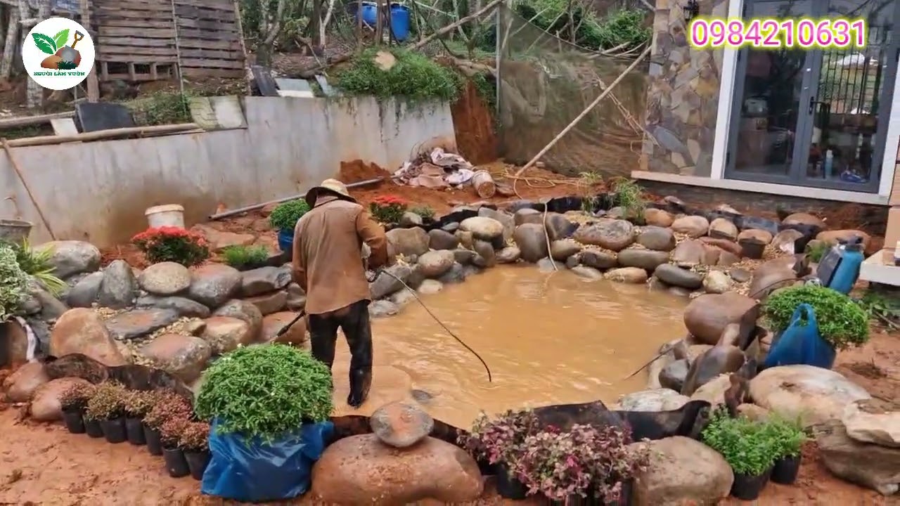 Hoàn thiện hồ koi lọc phương pháp tự nhiên tại Nghệ An