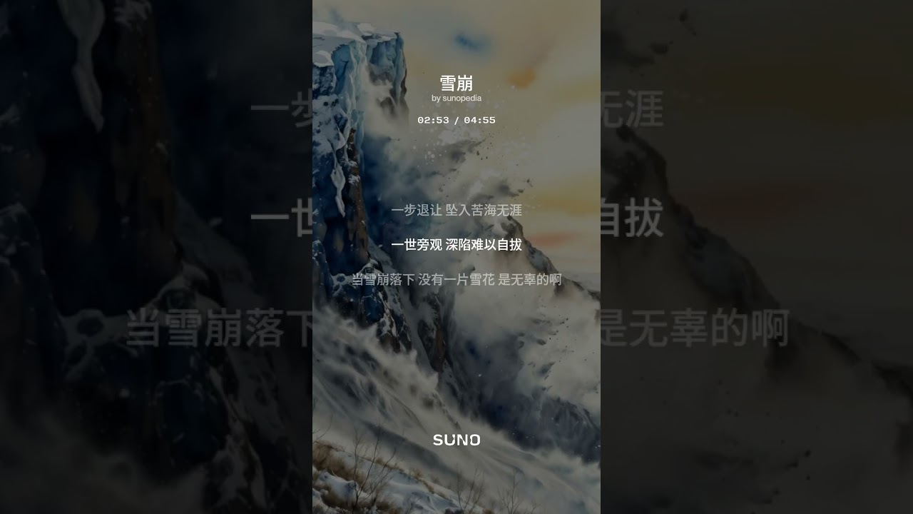 #雪崩 #人性叙事 #暗黑抒情 #现实向民谣 #深沉女声 #氛围感编曲 #心灵叩问 #现实隐喻 #宿命感音乐 #人间清醒