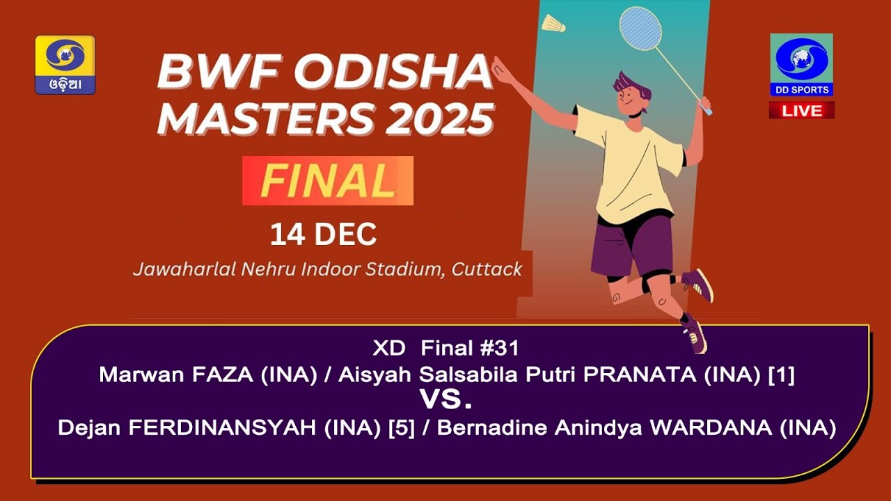 Live: Match#1 ||Odisha Masters BWF Tour Super100 | XD Final#31 | 14/12/25