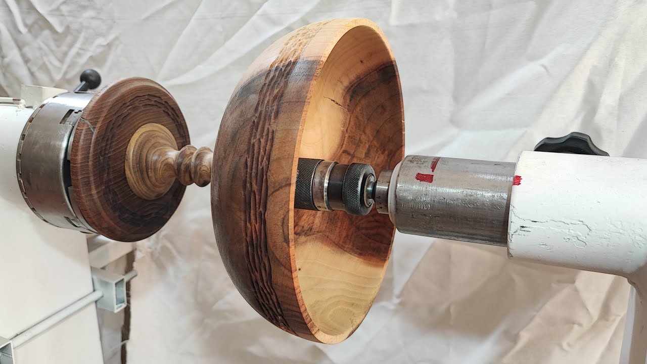 woodturning : How to make a wooden fruit bowl with a base?👌🤩