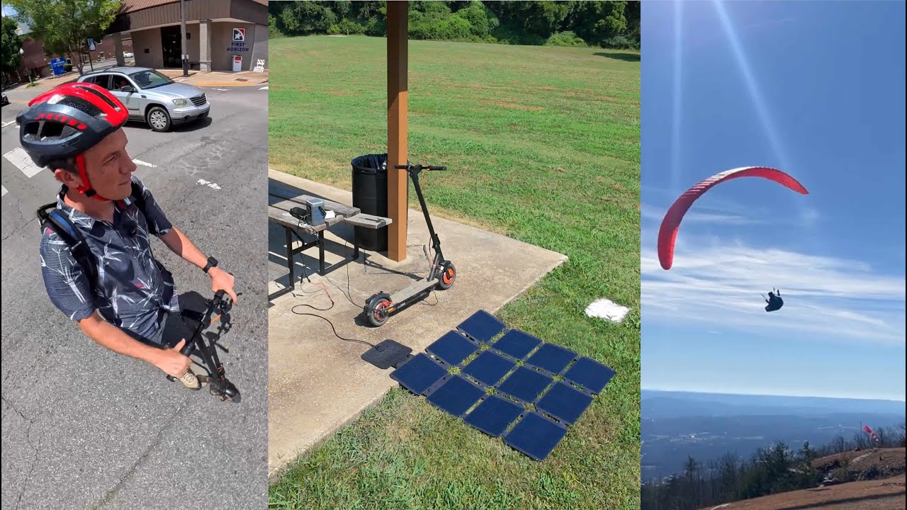 Solar Powered INMOTION Climber = Free Commuting for Paragliding!