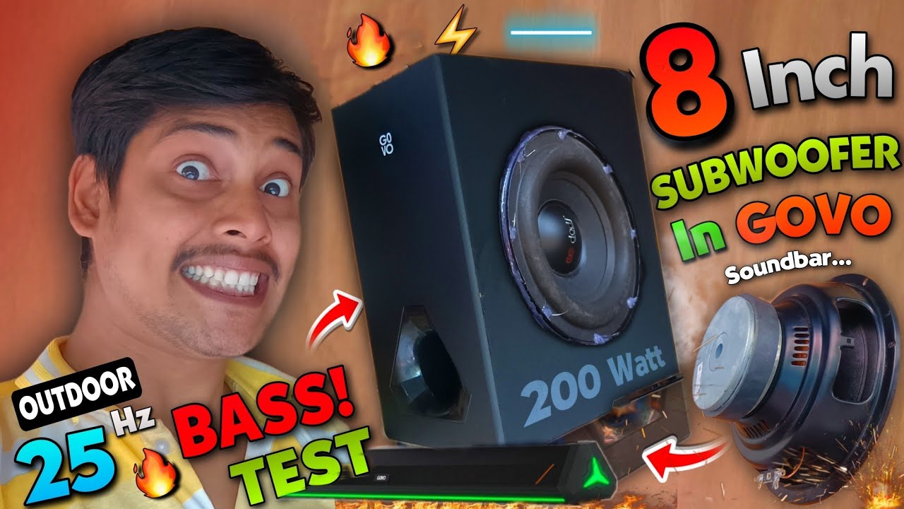 8 Inch Subwoofer Install + Ultra 25 Hz Deep Bass Outdoor Sound Test Of Govo Gosurround 900 Sound Bar
