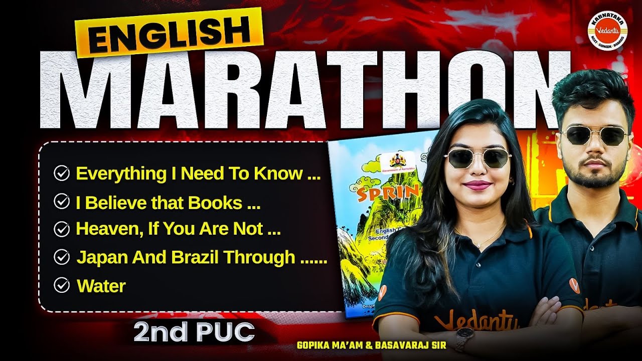 English Marathon - Spring💡|| 12Th PUC English || Gopika Ma'am & Basavaraj Sir