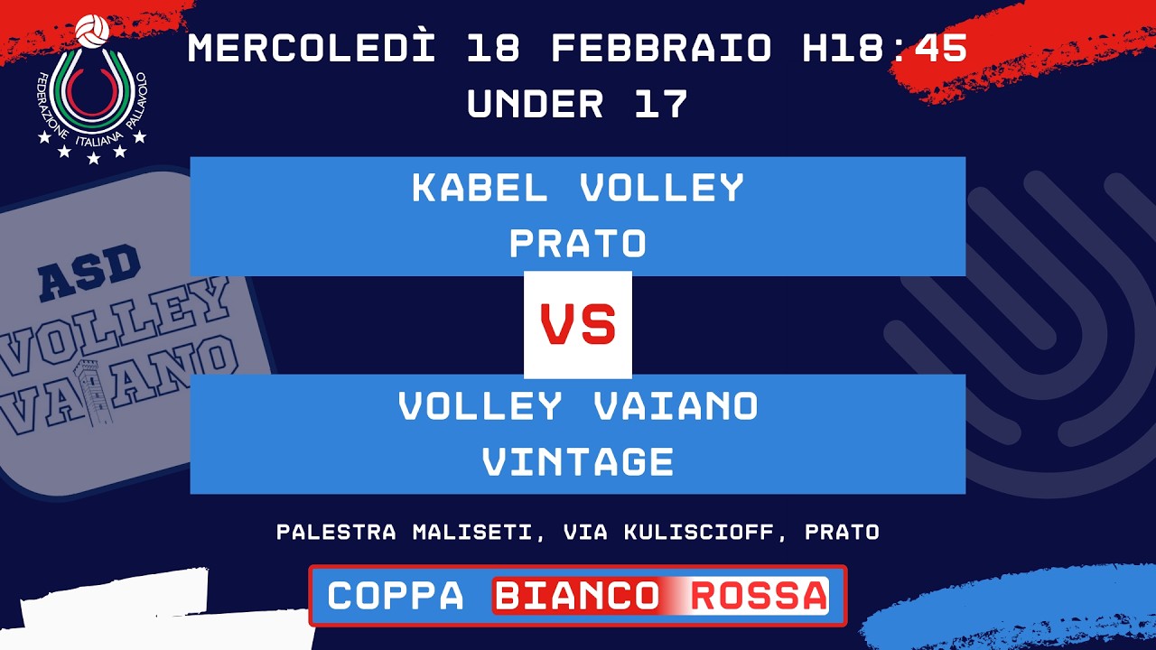18/02/26 | UNDER 17 | KABEL VOLLEY PRATO vs PVP VOLLEY VAIANO VINTAGE | Giornata n. 1 🏆BR