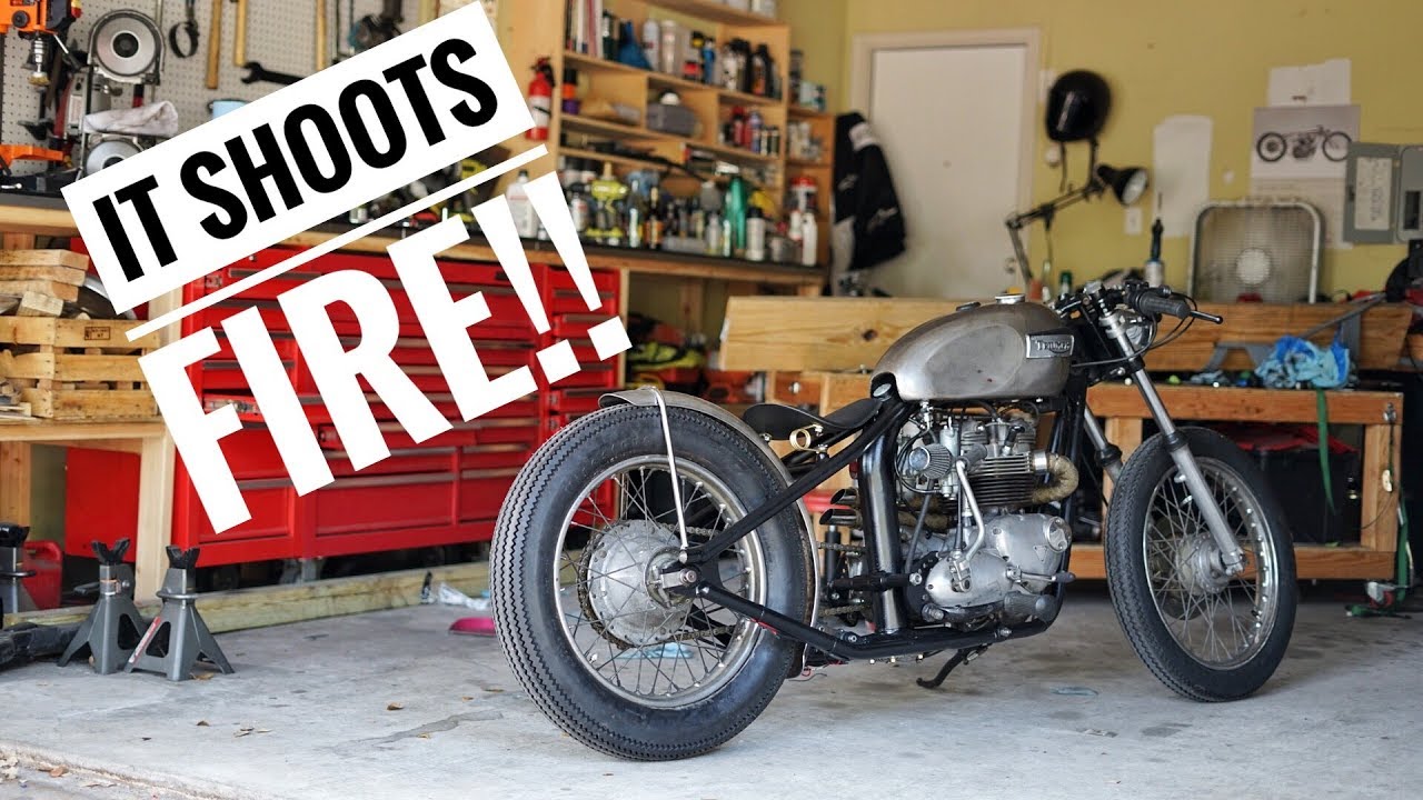 Starting the Triumph hardtail for the first time!