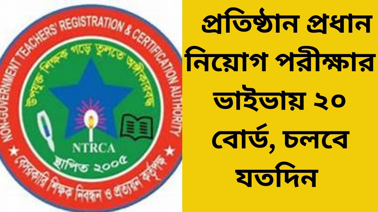 প্রতিষ্ঠান প্রধান ও সহপ্রধান নিয়োগ পরীক্ষার লিখিত ও ভাইভা পরীক্ষার তারিখ ও  চলবে যতদিন
